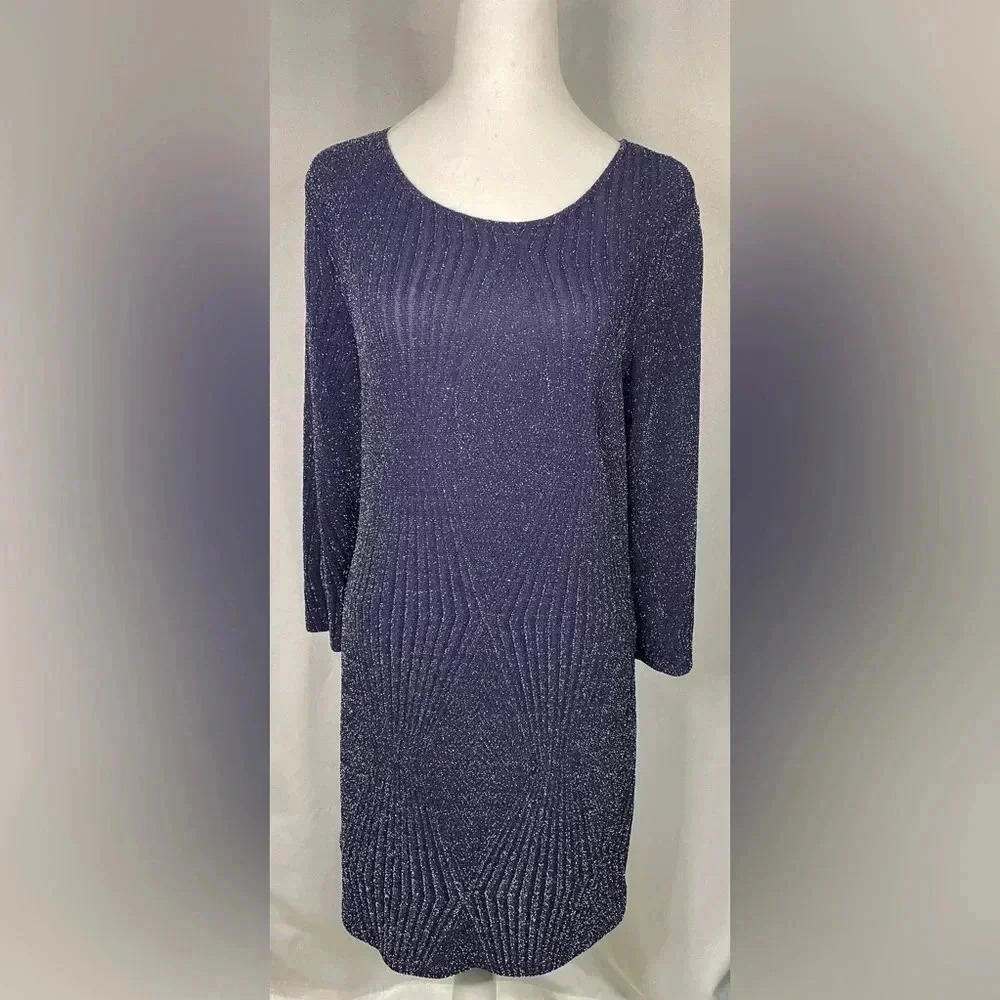 Trixxi women’s dress long sleeve metallic shimmer
